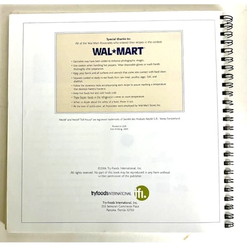 Wal-Mart Family Cookbook 2006 Over 80 Prize-Winning Recipes Spiral Paperback